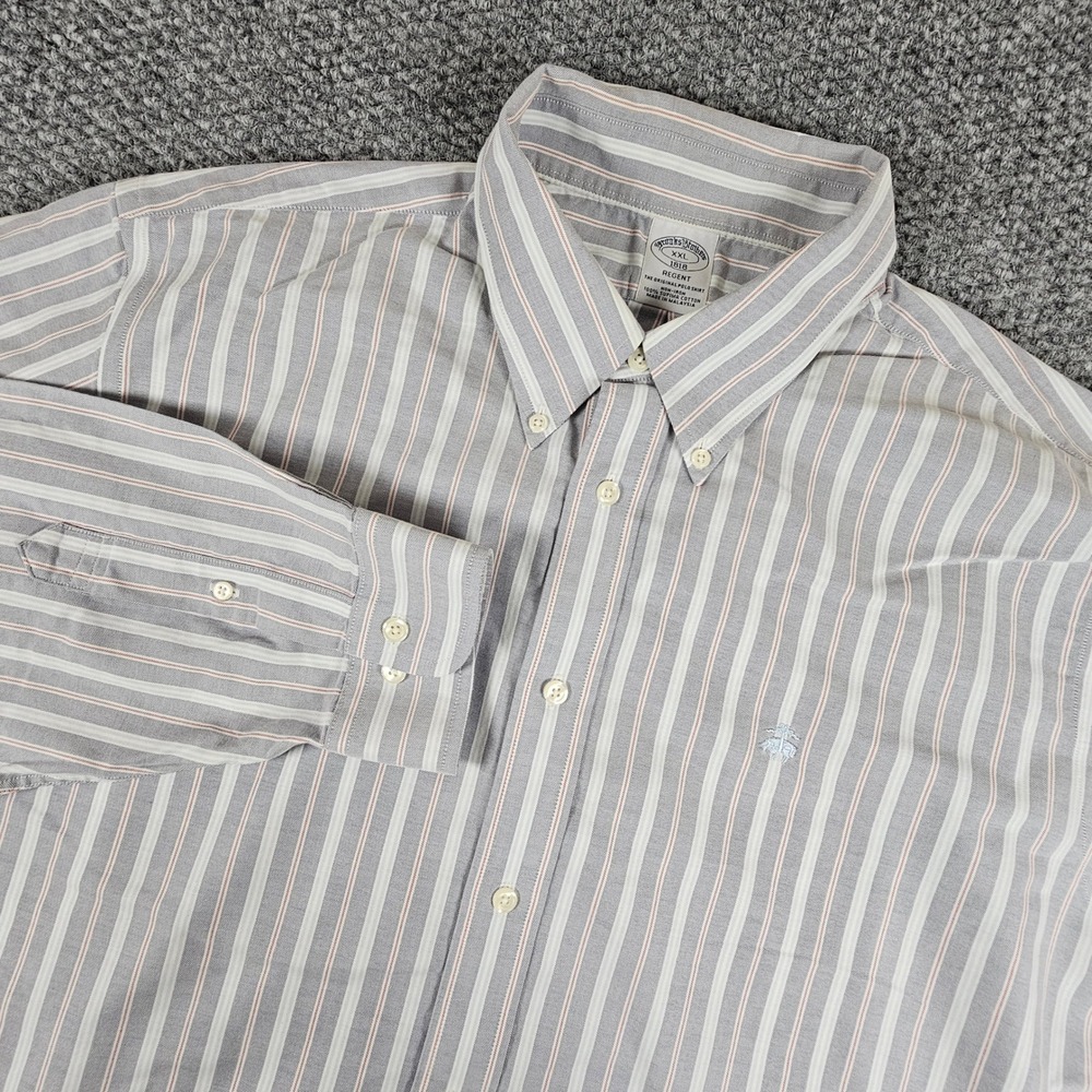 Brooks Brothers Mens XXL Regent Non-Iron Supima Cotton Striped Button Down Shirt